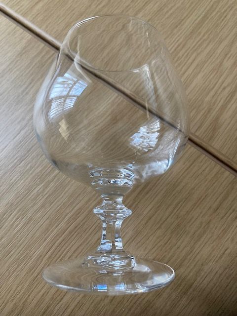 6 x Plain Cognac Crystal Glasses