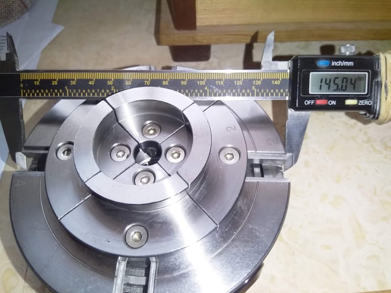 M33 (3.5) thread 5.1/2 inches 4 Jaw Geared Scroll Wood Lathe Chuck 140mm box full set