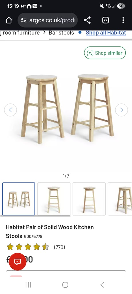 image for Habitat Wood Stools