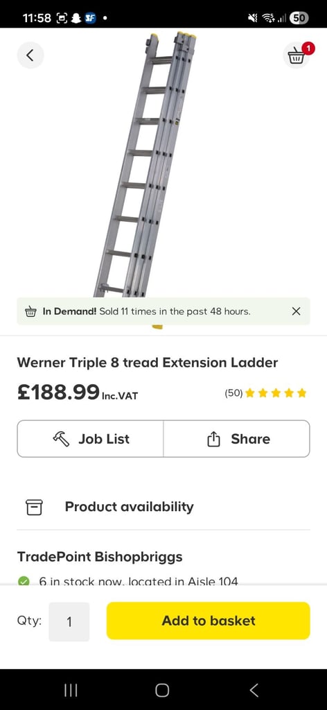 8 tread 3 tear ladder x2