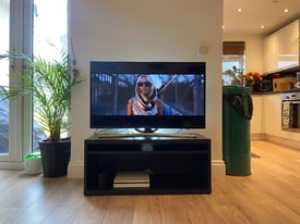 IKEA Black TV Stand with Adjustable Shelf, 90cm x 39cm