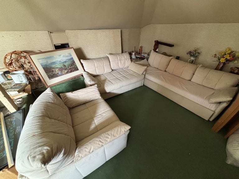 image for SOFA BED, 2 SEATER  SETTEE AND ARMCHAIR