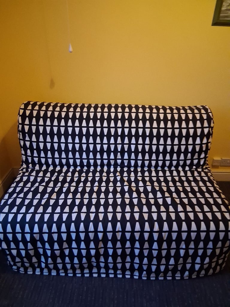 image for Ikea Lyskelle sofabed, cover, mattress and fabric storage container included