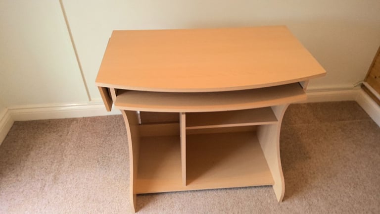 small pine effect computer desk