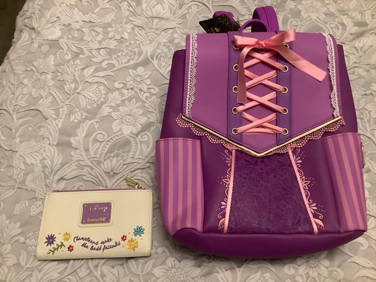 Disney LOUNGEFLY Tangled Bag Set ** Brand New ** 