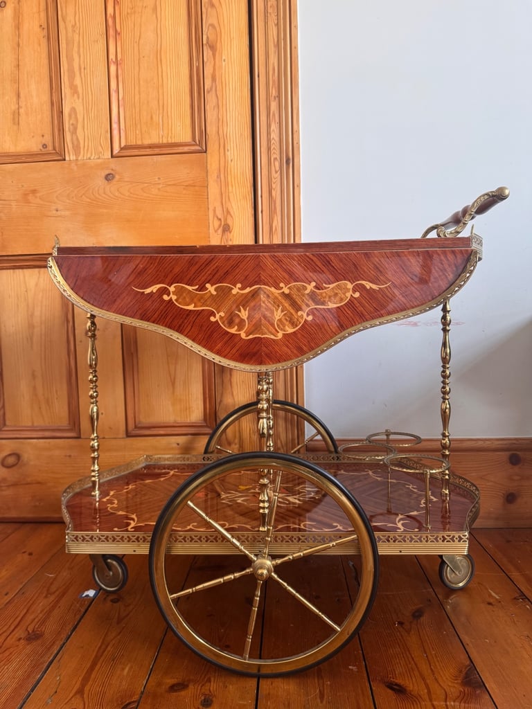 Vintage Italian Bar Cart Drinks Trolley