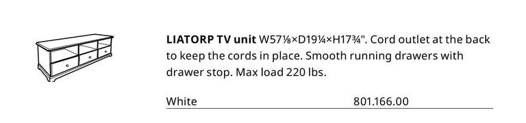 IKEA Liatorp range shelf and tv unit