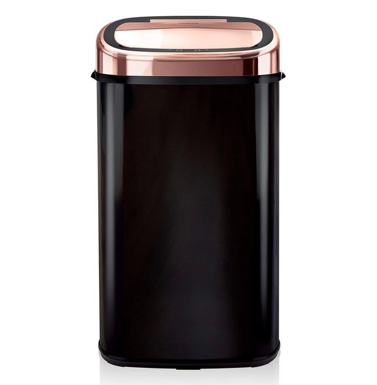 image for Tower T80904RB Kitchen Bin Sensor Lid Auto Soft-Close 58L Black & Rose Gold (NEW)-Collection Only