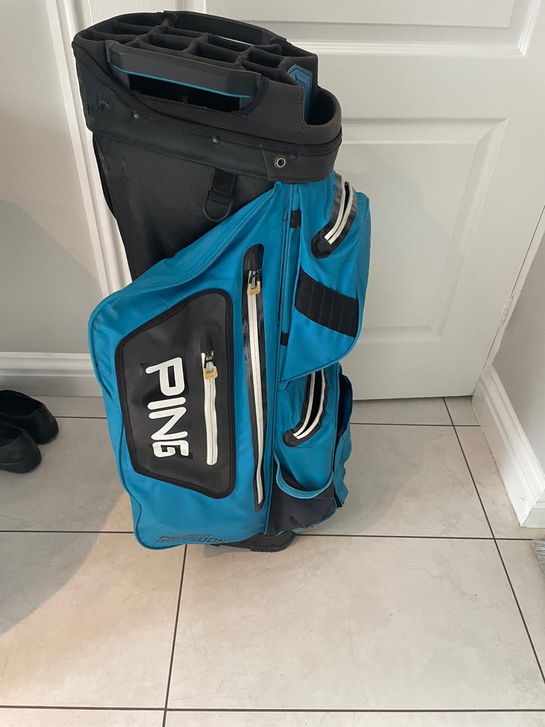 Ping Pioneer monsoon light cart bag with a large ping brolly
