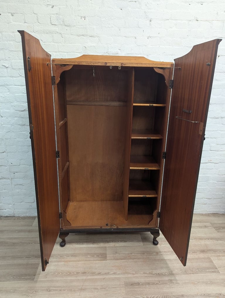 Queen Anne style mahogany double wardrobe (DELIVERY AVAILABLE)