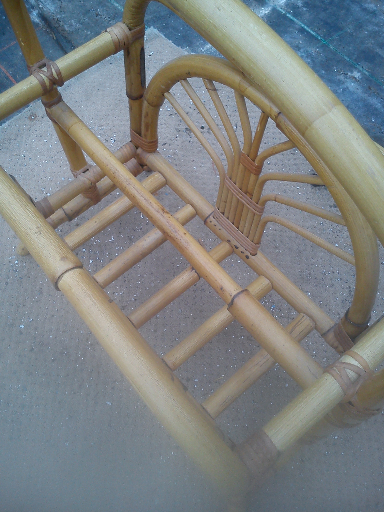 Vintage bamboo magazine rack.
