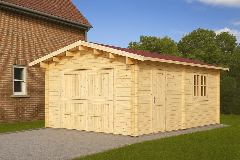 image for Garage WG 4m x 6m Apex. Log cabin, shed.