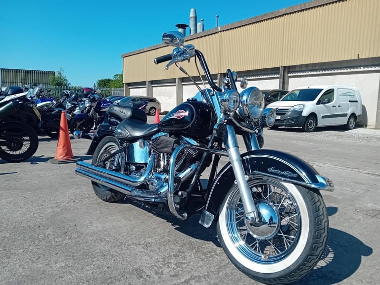 2003 54 HARLEY DAVIDSON HERITAGE SOFTAIL 1745 BLACK VANCE  HINES LONG SHOTS CRUI