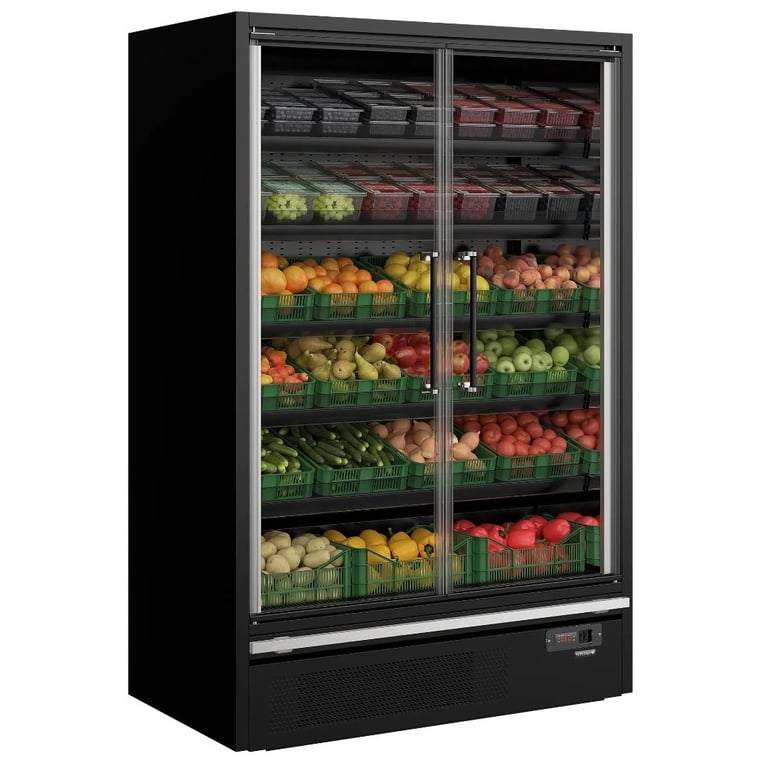 TEFCOLD NEW B GRADE COMMERCIAL MULTIDECK DRINKS/FOODS DISPLAY CHILLER WITH INTERNAL MOTOR.