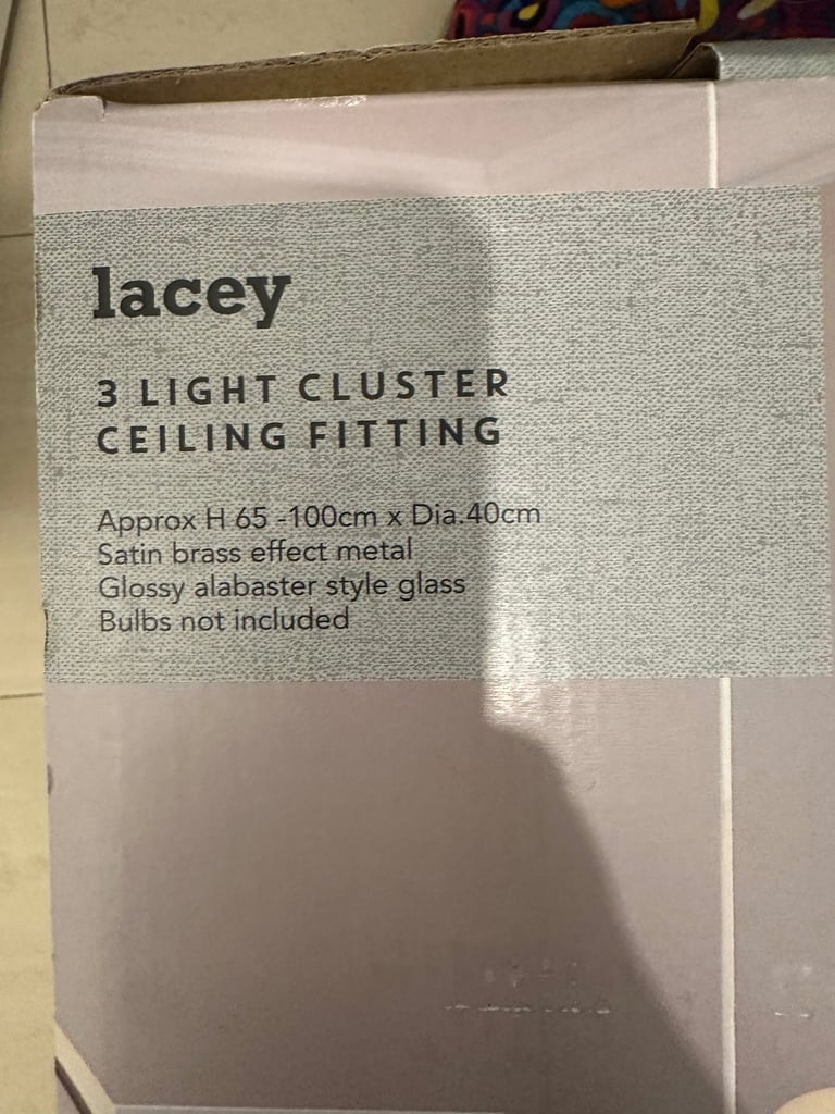 NEW Dunelm Lacey Alabaster Glass Cluster Ceiling Light - Gold £40