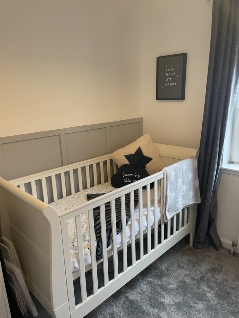 image for Mamas & Papas Mia sleigh Cotbed & mattress 