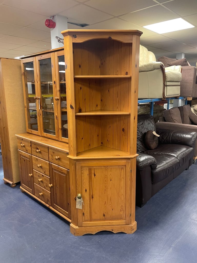 image for Pine Corner Display Cabinet TCL Reuse 100247