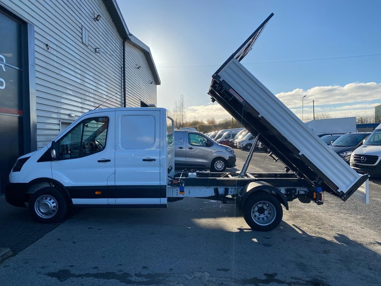 25 Reg Ford Transit L3 DRW DC Utility-Storage Steel Tipper, Tow-Bar