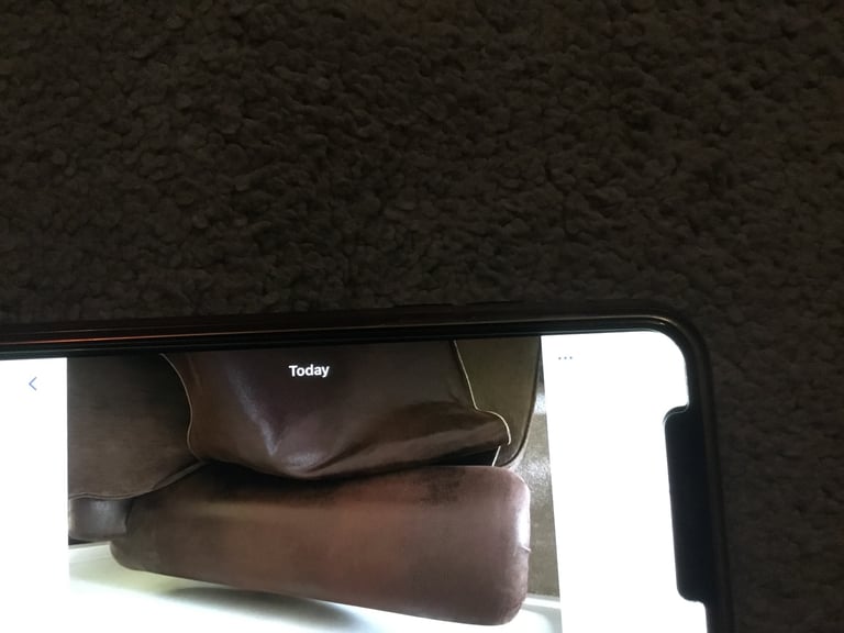 Brown sofa faux leather 2 seater