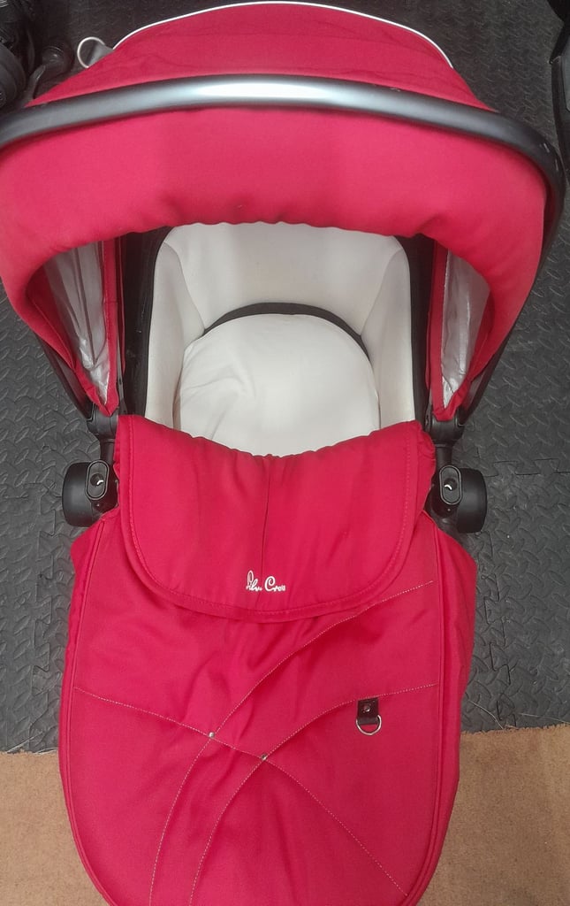 Red and black Silver Cross pram set