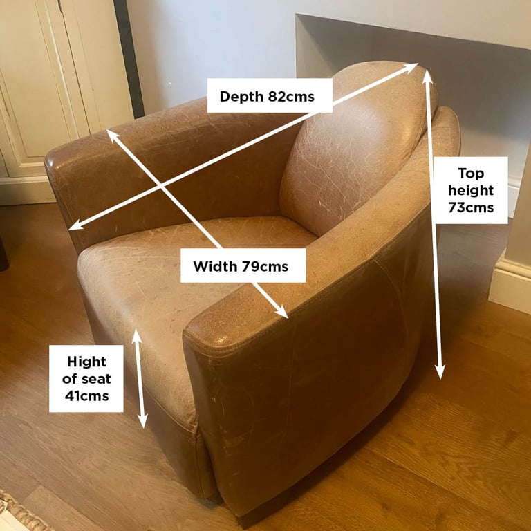 Two beautiful leather tub chairs £65 each