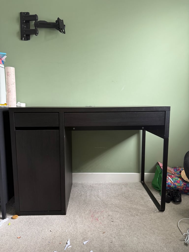 Black Desk, chair and cabinet office set 