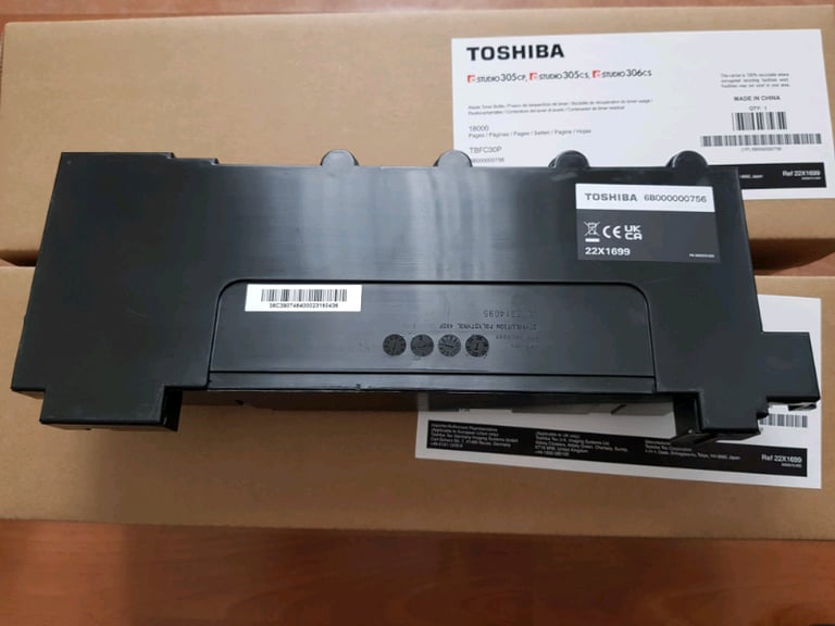 3 x Toshiba waste toner bottles for eStudio305cp, eStudio305cs,eStudio