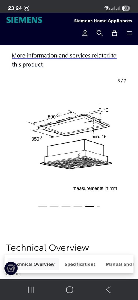 BRAND NEW SIEMENS LB54564GB CANOPY COOKER HOOD BOXED BOUGHT BUT NEVER USED rrp £249.99 selling £50