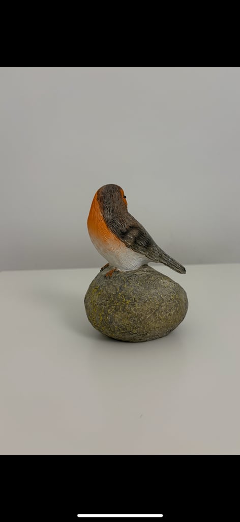 Marco Paul Robin Redbreast Perched on a Stone Christmas Ornament