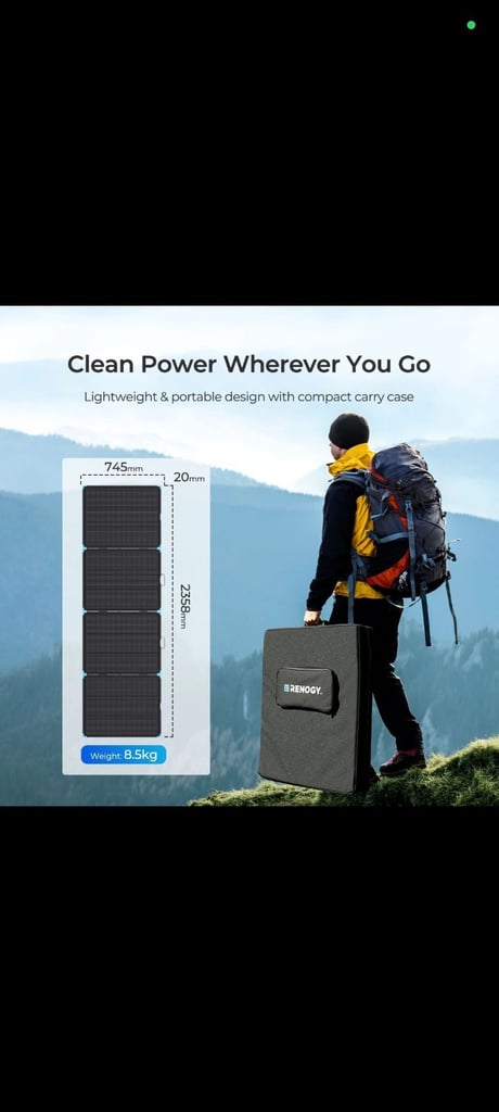 Renogy 300W Portable Solar Panel Suitcase Folding Lightweight for RV Campervan