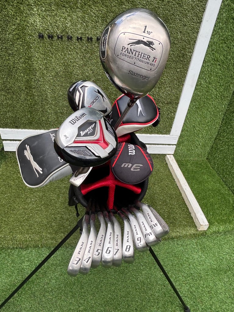 RAM LASER X2 (3–SW) + SLAZ WOODS + WILSON TI MATRIX 3 WOOD + BRONTY PUTTER + FAZER BAG – FULL SET