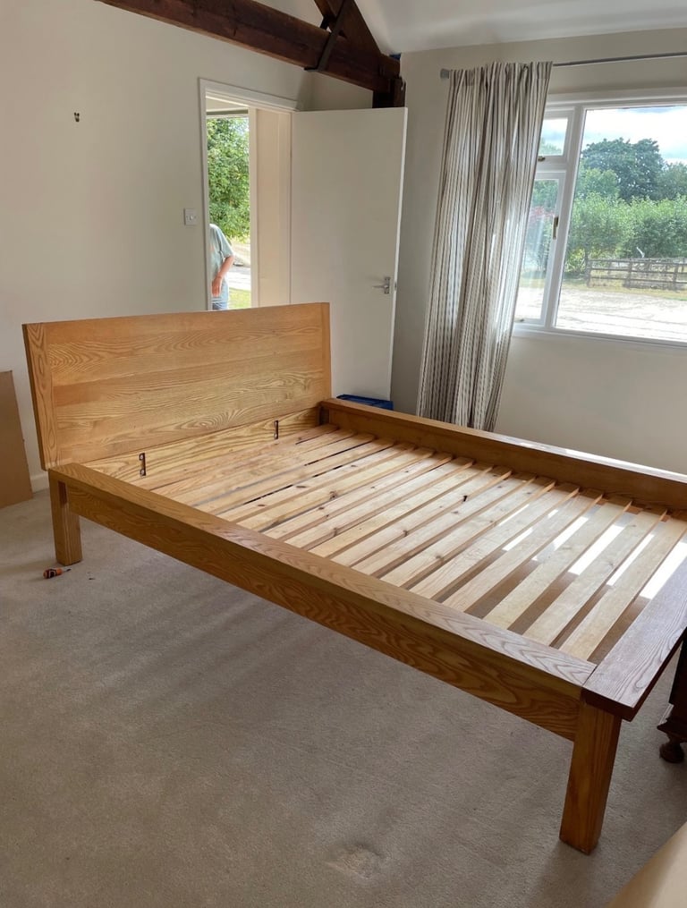 Pine wood double bed 
