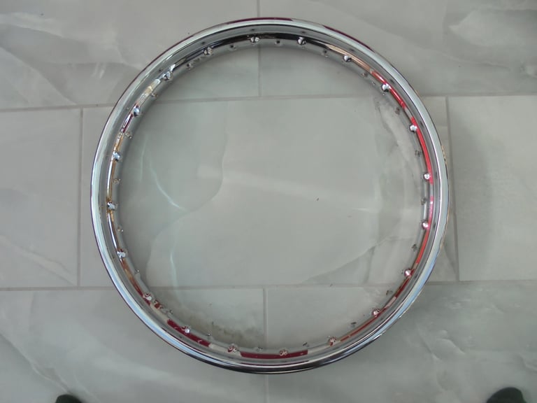 Motorbike wheel rim CWC British Chrome 40 hole 19 X 2.15