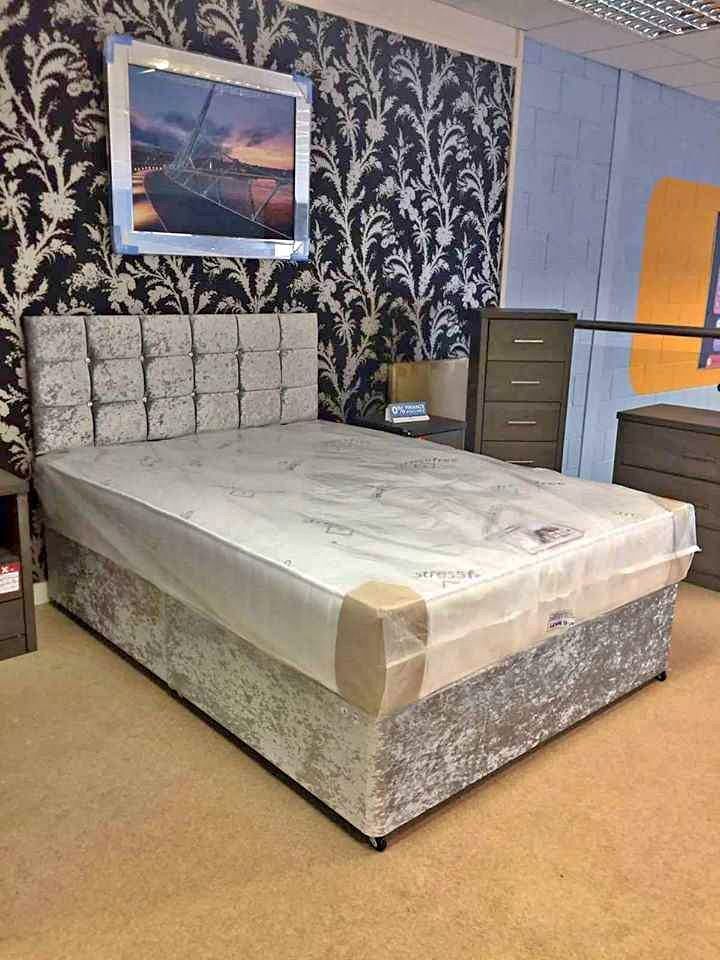 ✔🌹single bed with bedframe and mattress in hard wood double bed