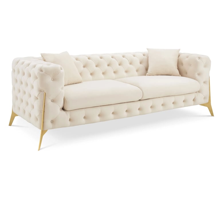 3 seater jaguar chesterfield velvet button sofa 2 colours available 