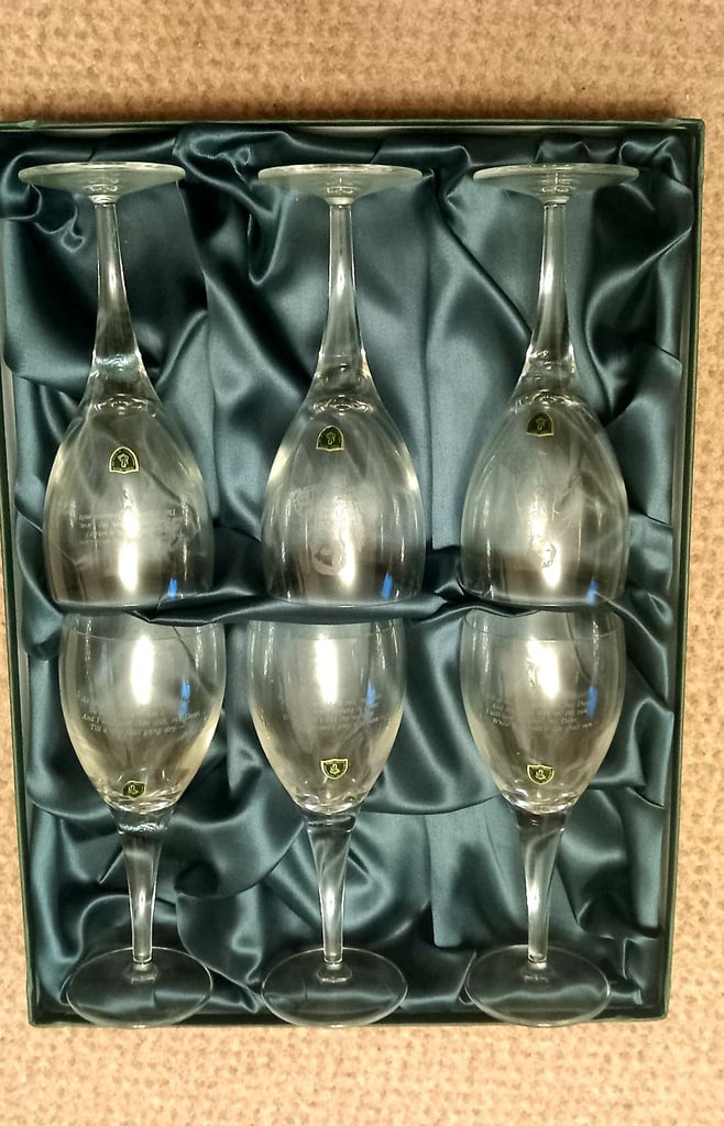 image for Set of 6x Burns Crystal wine glasses
