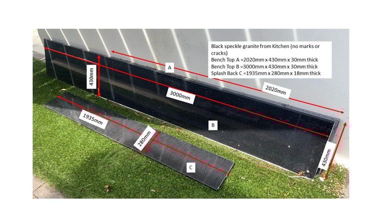 image for Black granite bench tops