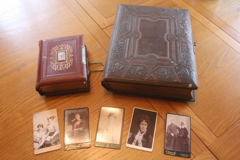 2 Victorian photograph CDV's albums lot of Belfast photographers