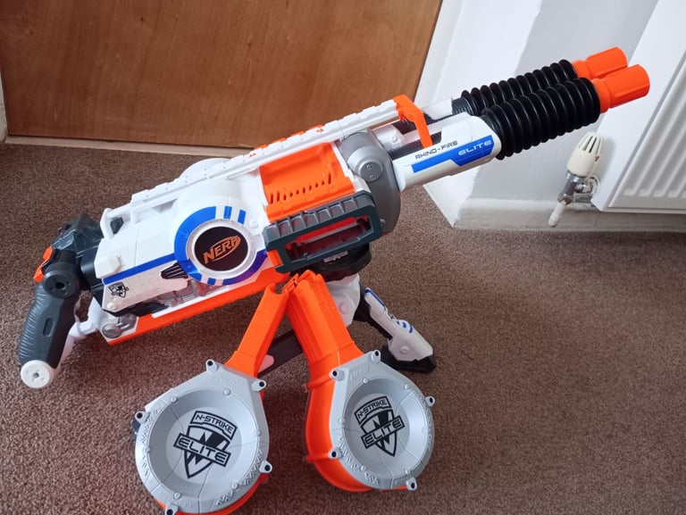 NERF gun bundle. Rhinofire Rare* barely used all new batteries!