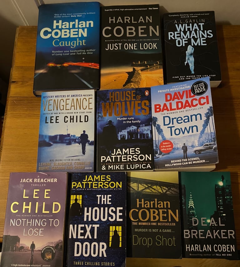 Books - bundle of books- paperback and hardback books - Thrillers 