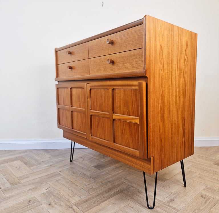 Nathan Mid Century Medium Teak Danish Design Compact Retro Sideboard Cabinet BL716