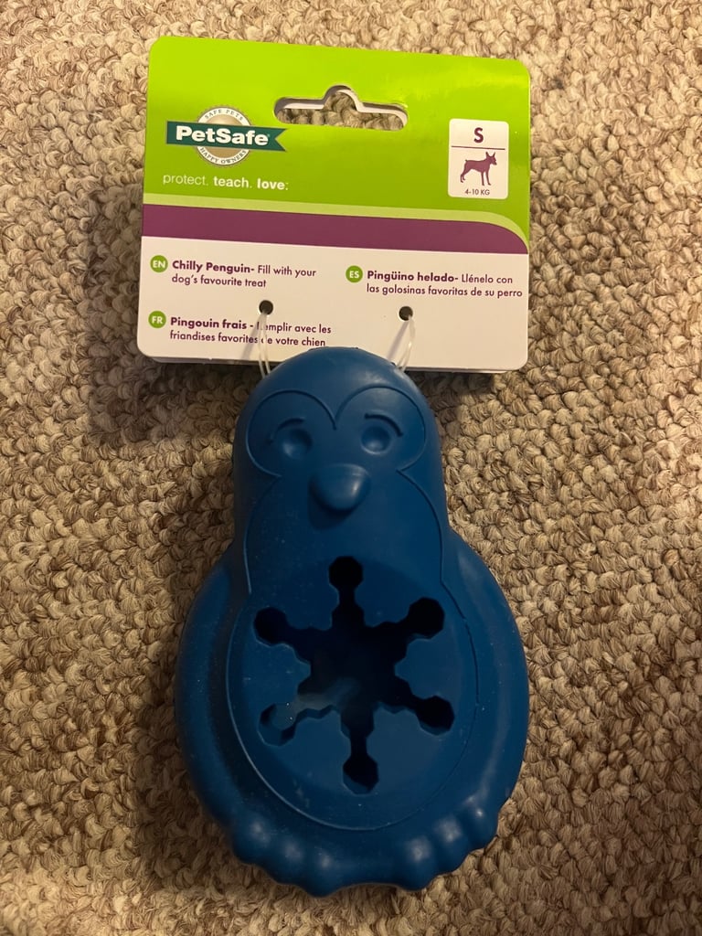 Penguin dog treat toy