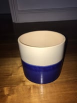 Lovely blue and cream plant pot