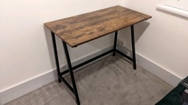 Desk - Wood top with black metal legs 