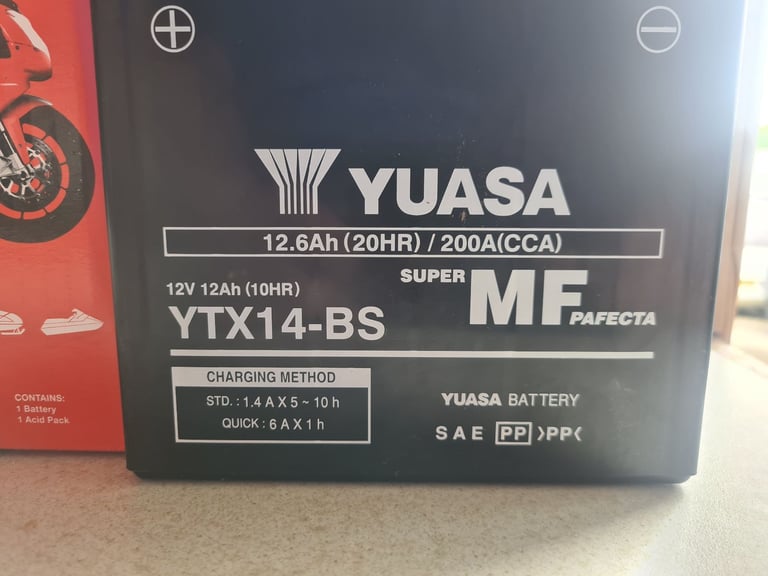 Yuasa YTX14-BS Motorcycle Battery
