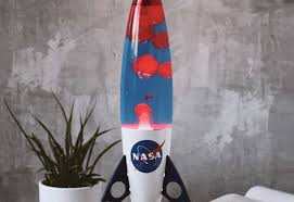 Nasa Rocket Lava Lamp, Retro Blue Red 48cm, Good Condition, Working Well