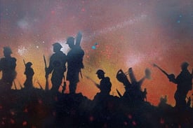  Tommy's advance ww1 the Somme acrylic spray art painting