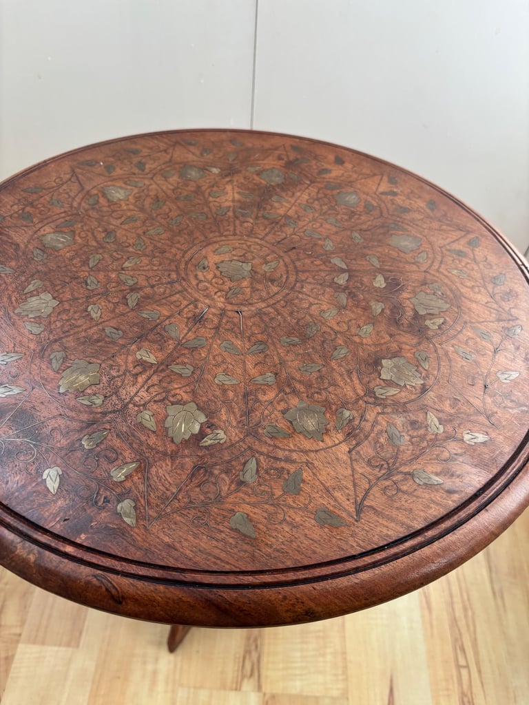 Anglo Indian Folding Carved Side Table Coffee Table