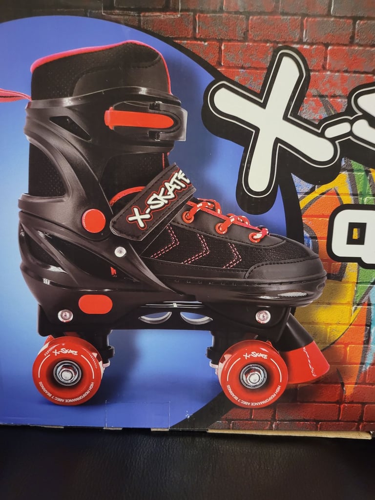 Brand new M.Y X-Skate QS-60s Adjustable Quad Skates Red-Black