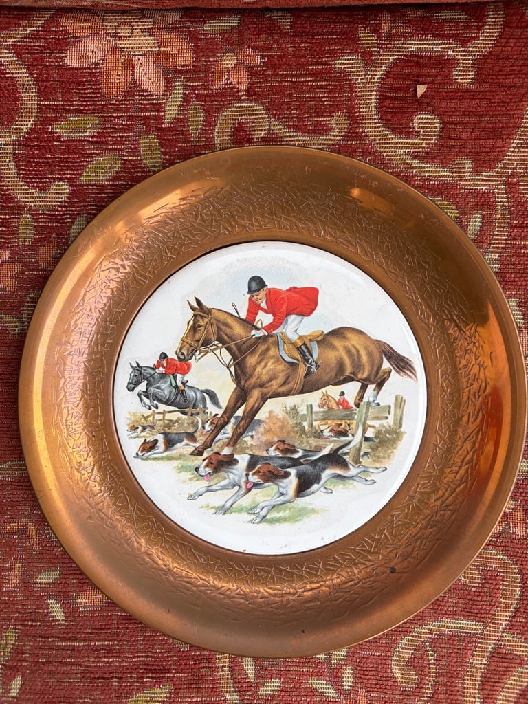 image for Equestrian plate with copper frame 